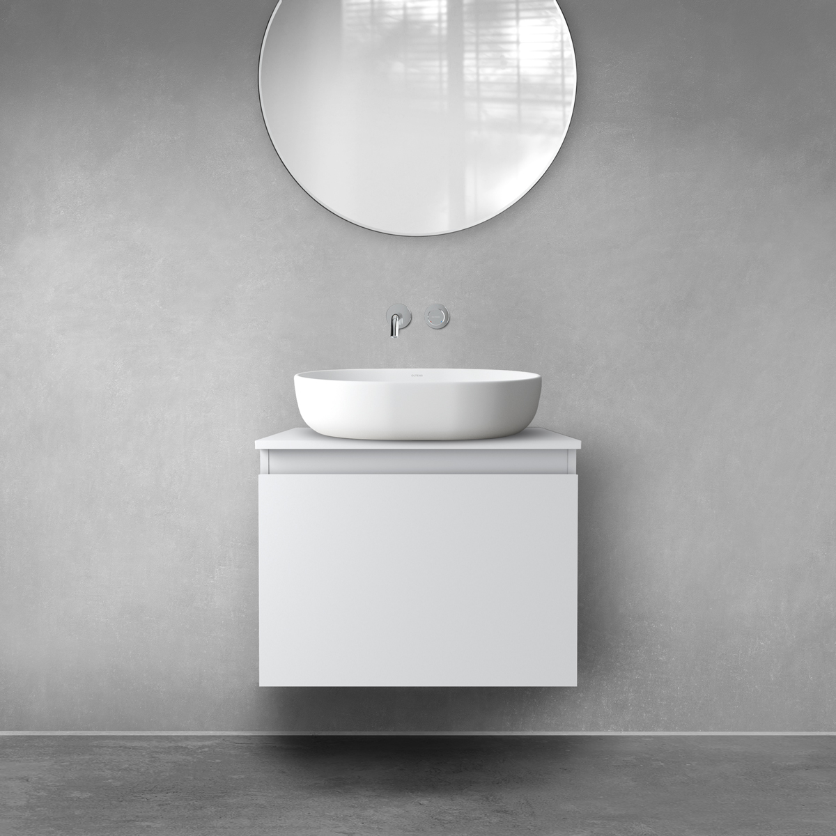 Conjunto armario Oltens Vernal 60013700, encimera sobre armario Oltens Vernal 63004700