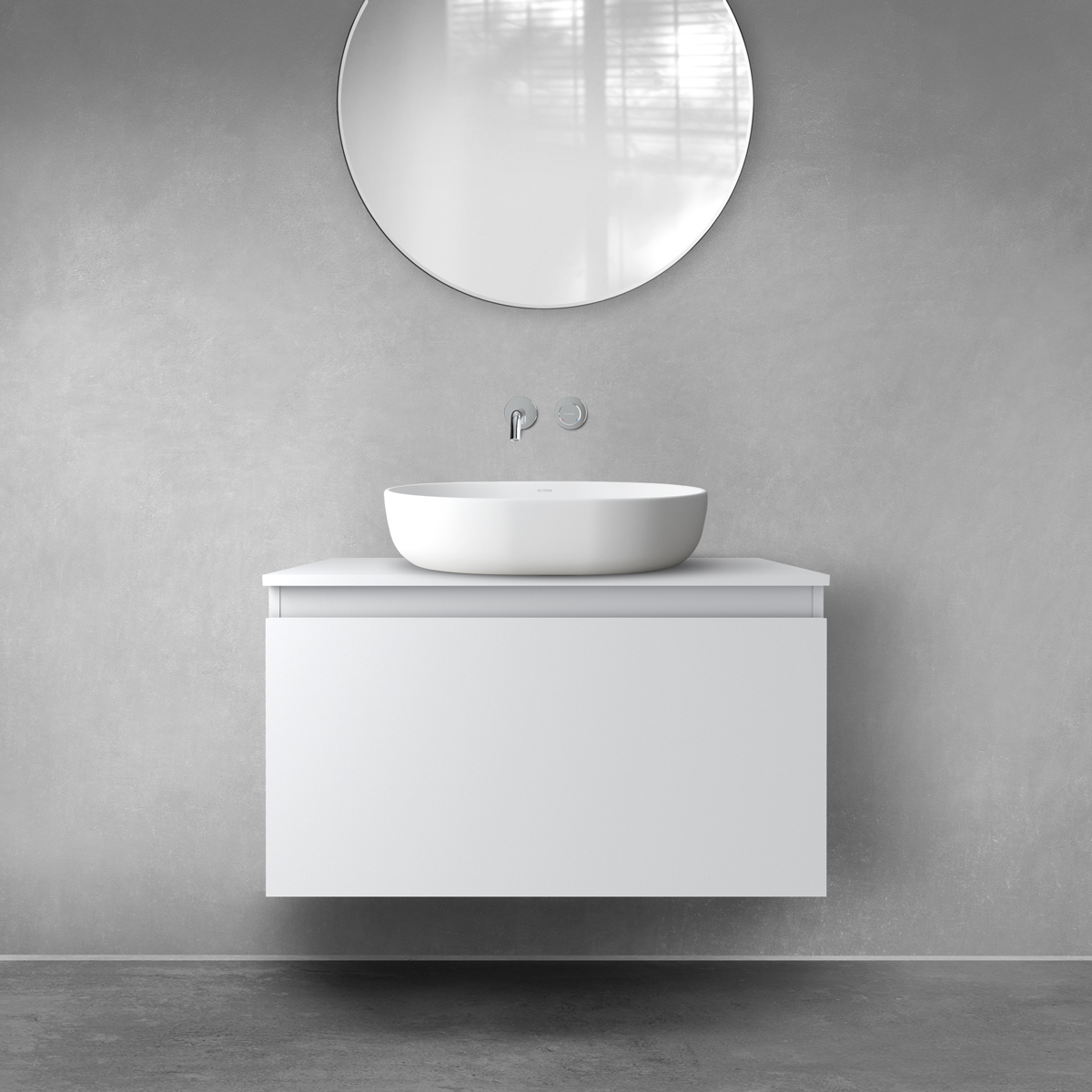 Conjunto armario Oltens Vernal 60014700, encimera sobre armario Oltens Vernal 63005700