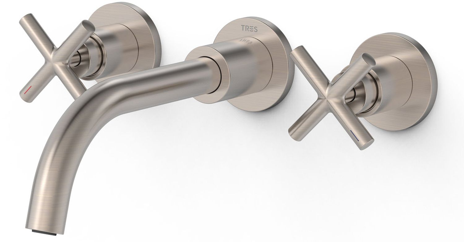 Tres Mont Blanc grifo para lavabo empotrado acero 28330002AC
