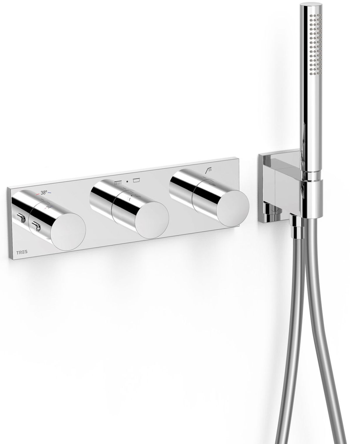 Tres B-System grifo de bañera y ducha empotrado con termostato cromo 30735301
