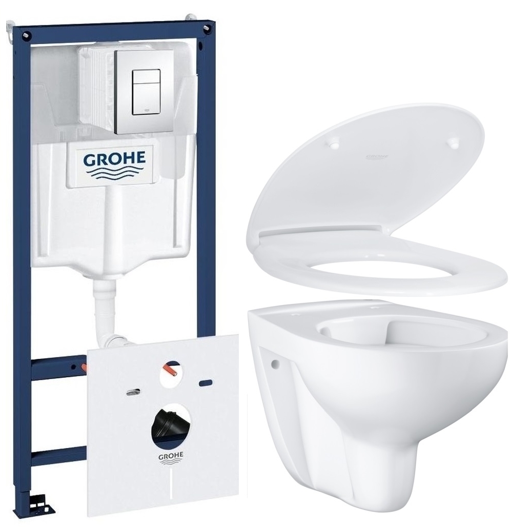Conjunto marco empotrado Grohe Rapid SL 38827000, taza de inodoro Grohe Bau Ceramic 39427000, 39493000