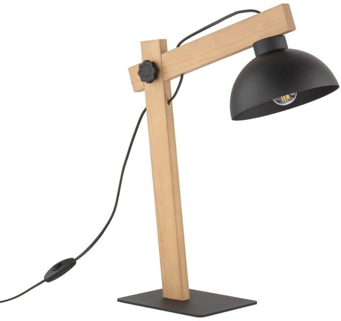 TK Lighting Oslo lámpara de sobremesa 1x15 W negro-marrón 5346