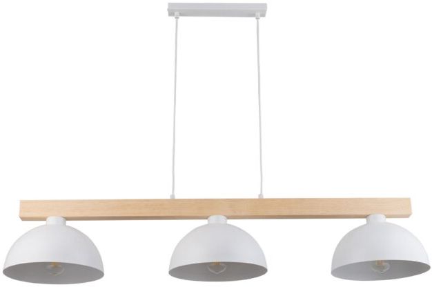 TK Lighting Oslo lámpara colgante 3x15 W blanco-madera 4712