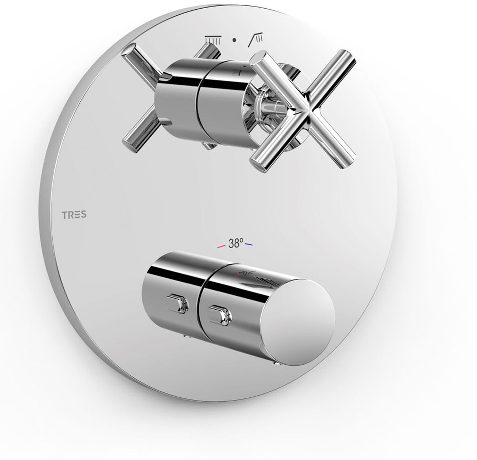 Tres Mont Blanc grifo de bañera y ducha empotrado con termostato cromo 28325001