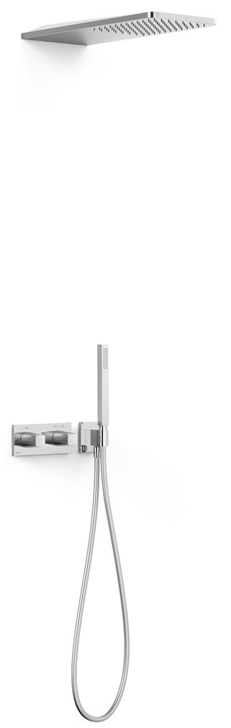 Tres B-System conjunto de ducha empotrado con termostato con rociador con efecto lluvia cromo 30725205