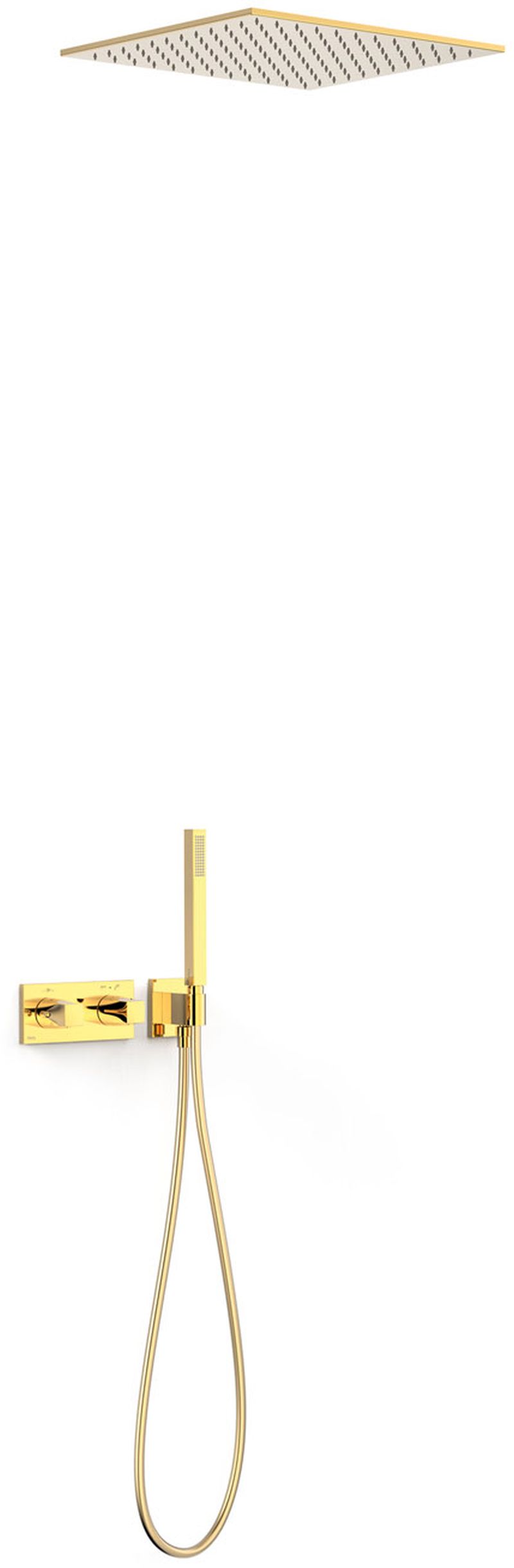 Tres B-System conjunto de ducha empotrado con termostato con rociador con efecto lluvia oro 30725206OR