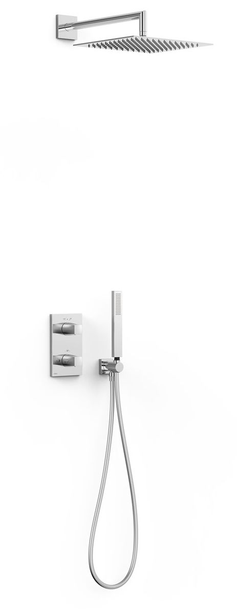 Tres Therm-Box conjunto de ducha empotrado con termostato con rociador con efecto lluvia cromo 21125004