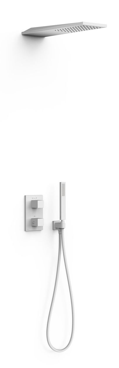 Tres Therm-Box conjunto de ducha empotrado con termostato con rociador con efecto lluvia blanco 20225055BM