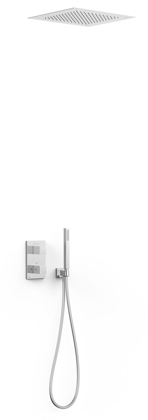 Tres Therm-Box conjunto de ducha empotrado con termostato con rociador con efecto lluvia cromo 00625005