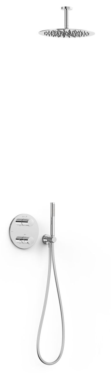 Tres Therm-Box conjunto de ducha empotrado con termostato con rociador con efecto lluvia cromo 26225003