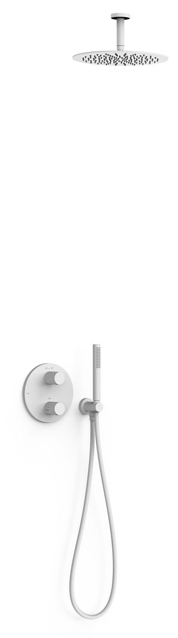 Tres Therm-Box conjunto de ducha empotrado con termostato con rociador con efecto lluvia blanco 26225003BM