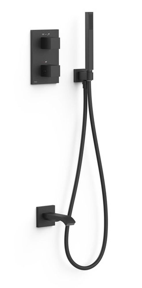 Tres Therm-Box conjunto bañera/ducha empotrado con termostato negro 00625006NM