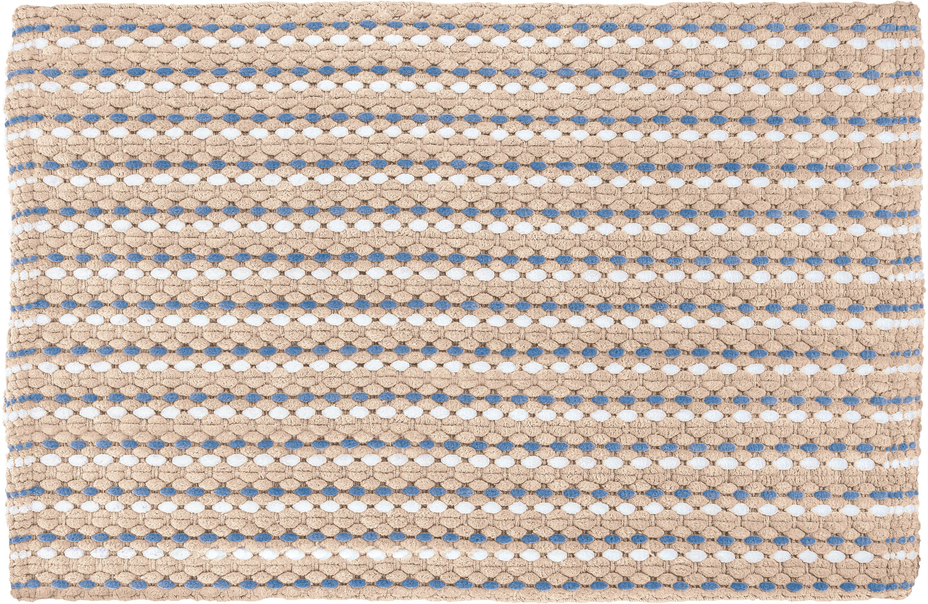 Kleine Wolke Loop alfombrilla para baño 90x60 cm rectangular blanco-beige-azul 9173226519