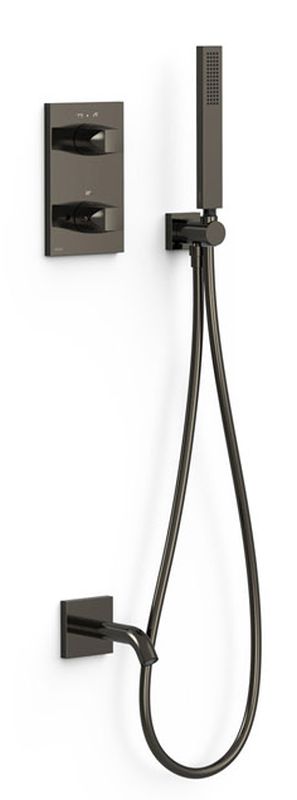 Tres Therm-Box conjunto bañera/ducha empotrado con termostato negro 21125007KM