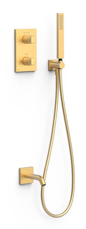 Tres Therm-Box conjunto bañera/ducha empotrado con termostato oro 21125007OM