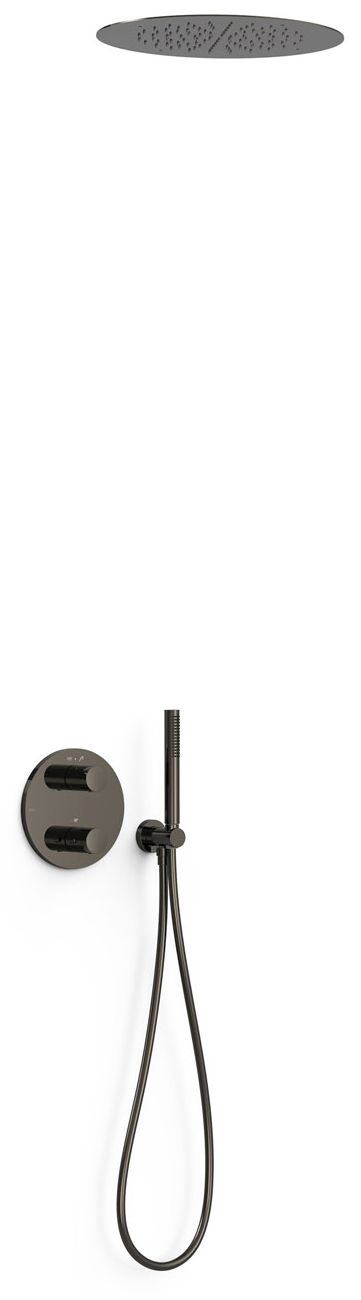 Tres Therm-Box conjunto de ducha empotrado con termostato con rociador con efecto lluvia negro 26225005KM