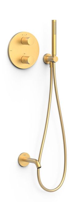 Tres Therm-Box conjunto bañera/ducha empotrado con termostato oro 26225006OM