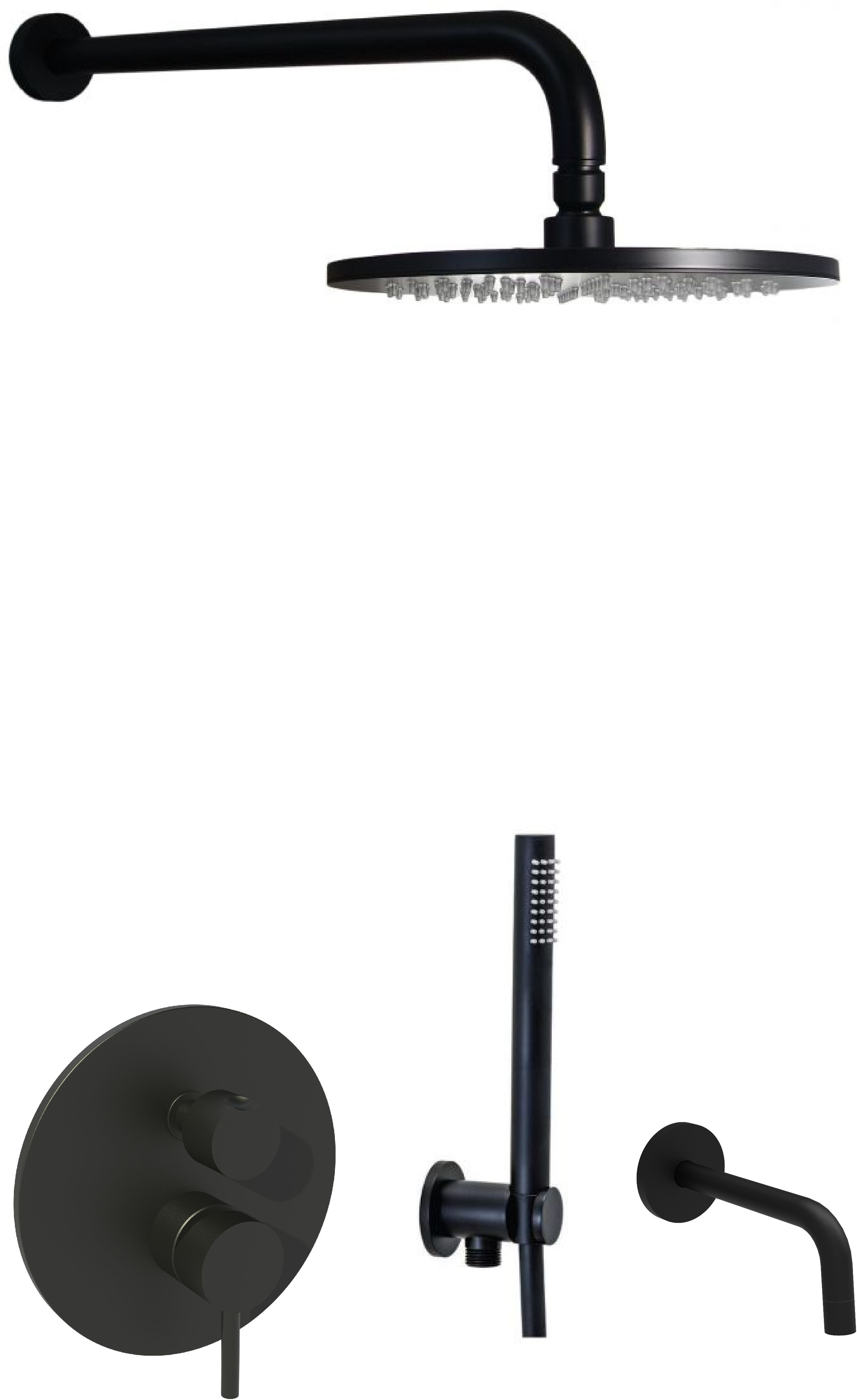 Paffoni Light conjunto bañera/ducha empotrado negro LIG019ZSCW3A.NO