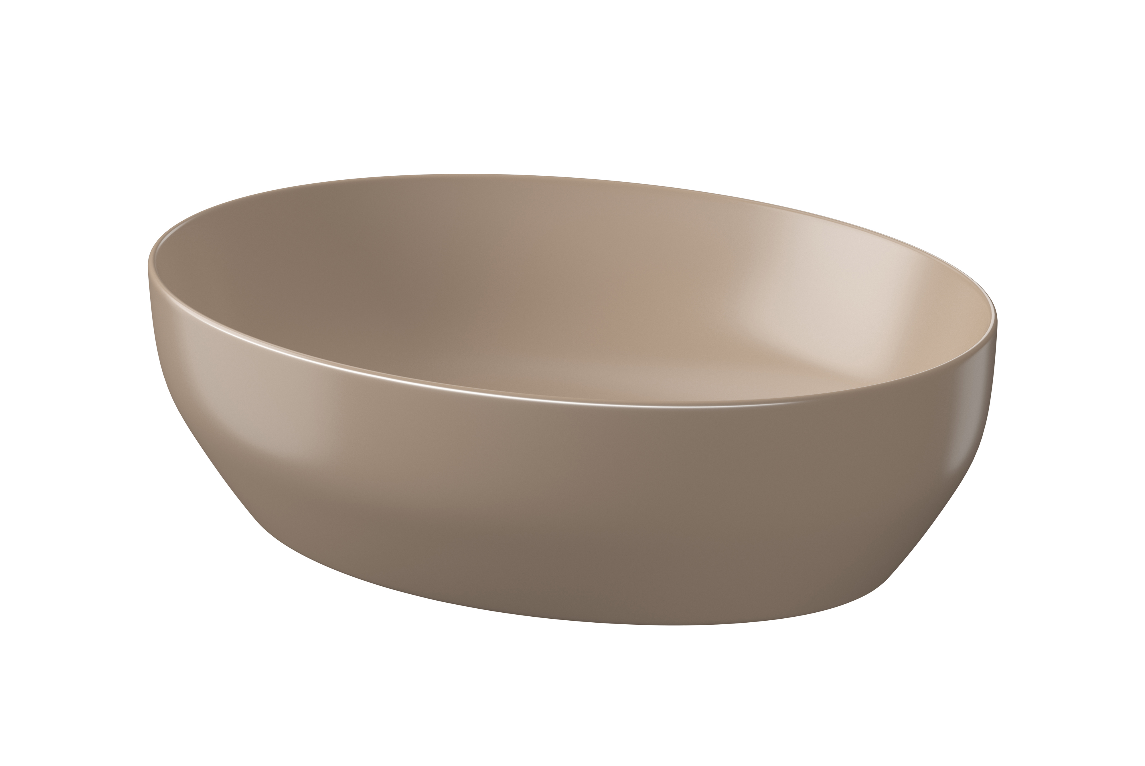 Cersanit Larga lavabo 50.5x38.5 cm oval sobre encimera marrón/beige K677-052