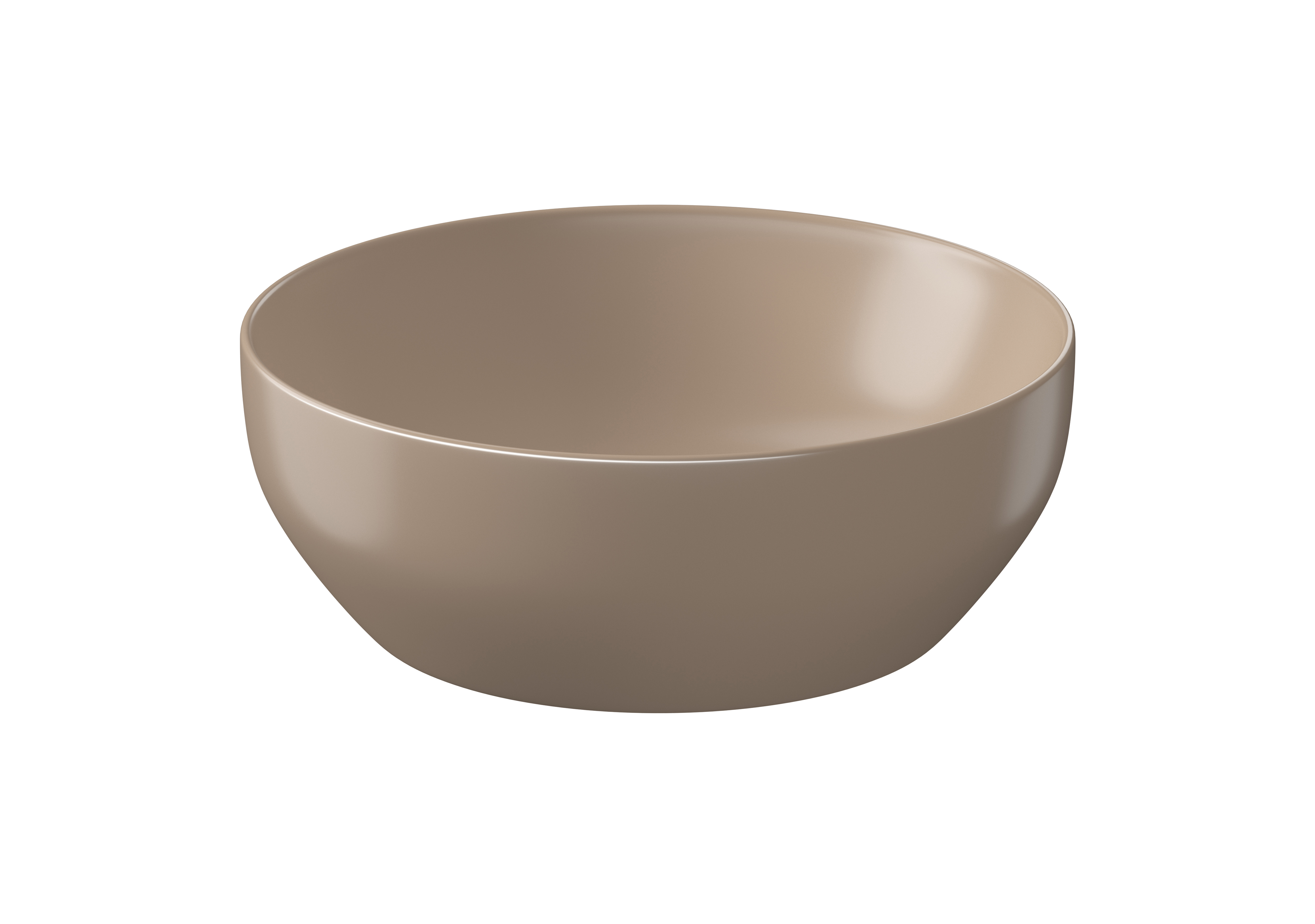 Cersanit Larga lavabo 40x40 cm circular sobre encimera marrón/beige K677-046