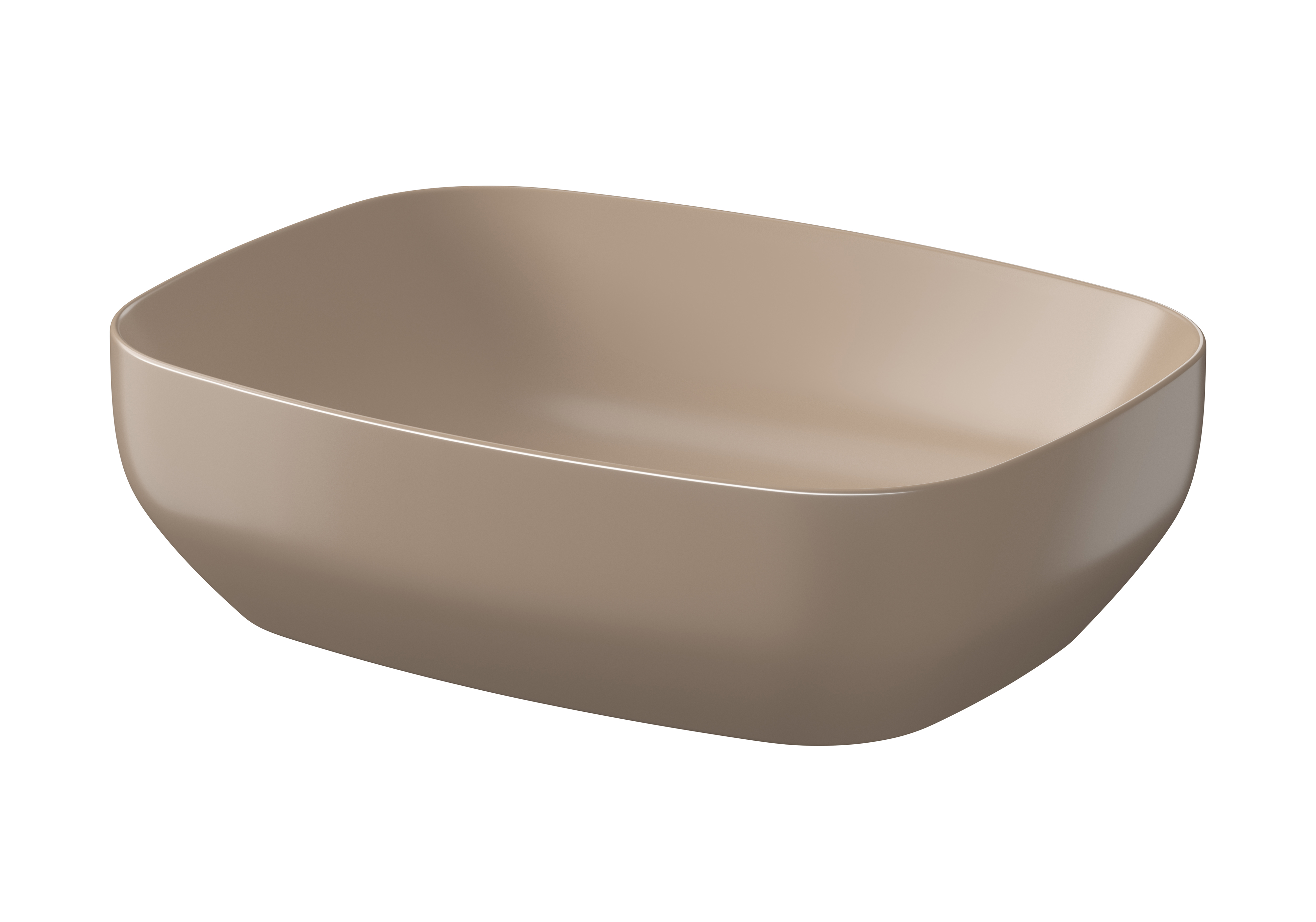 Cersanit Larga lavabo 50x38.5 cm rectangular sobre encimera marrón/beige K677-063