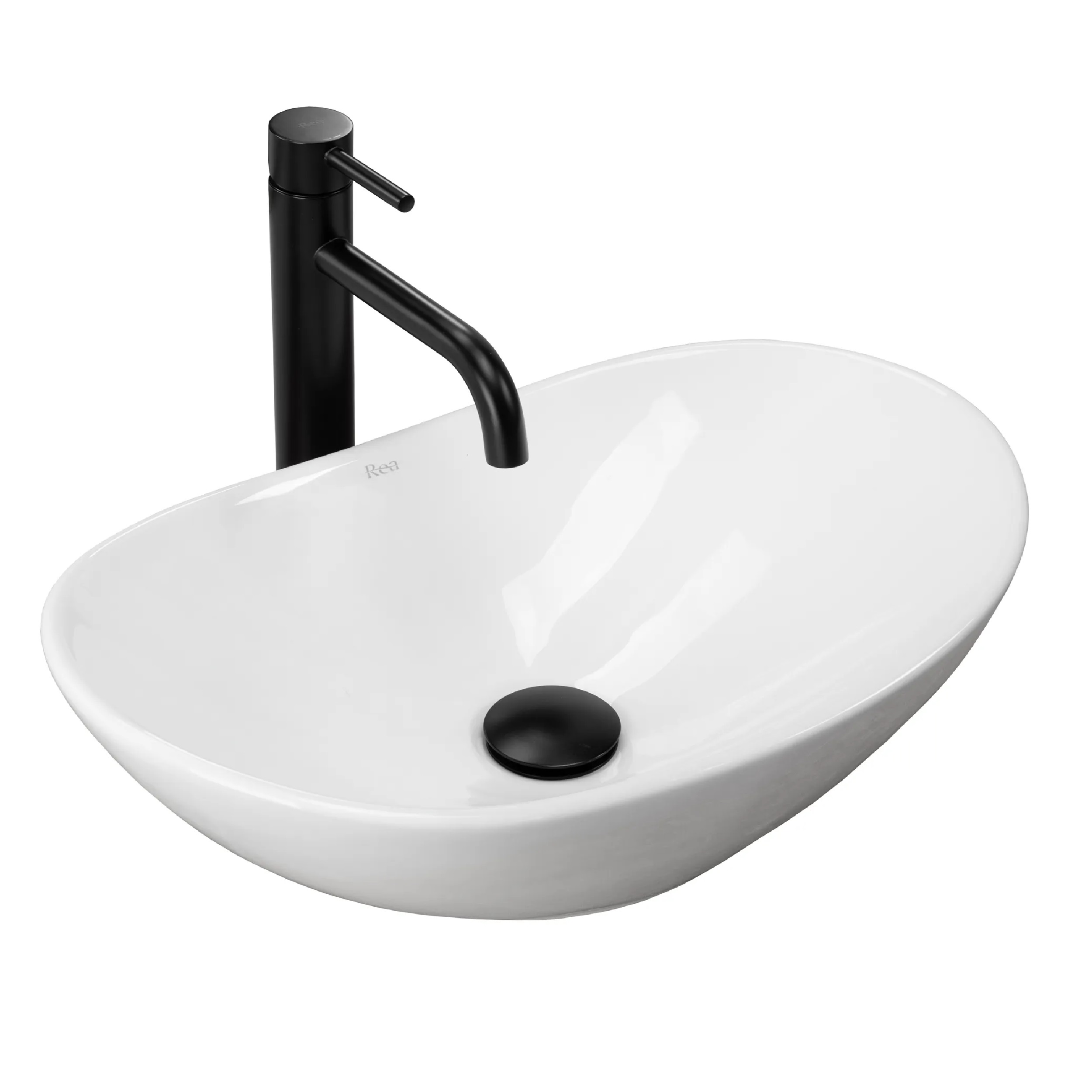 Rea Royal lavabo 48x30.5 cm oval sobre encimera blanco REA-U6507