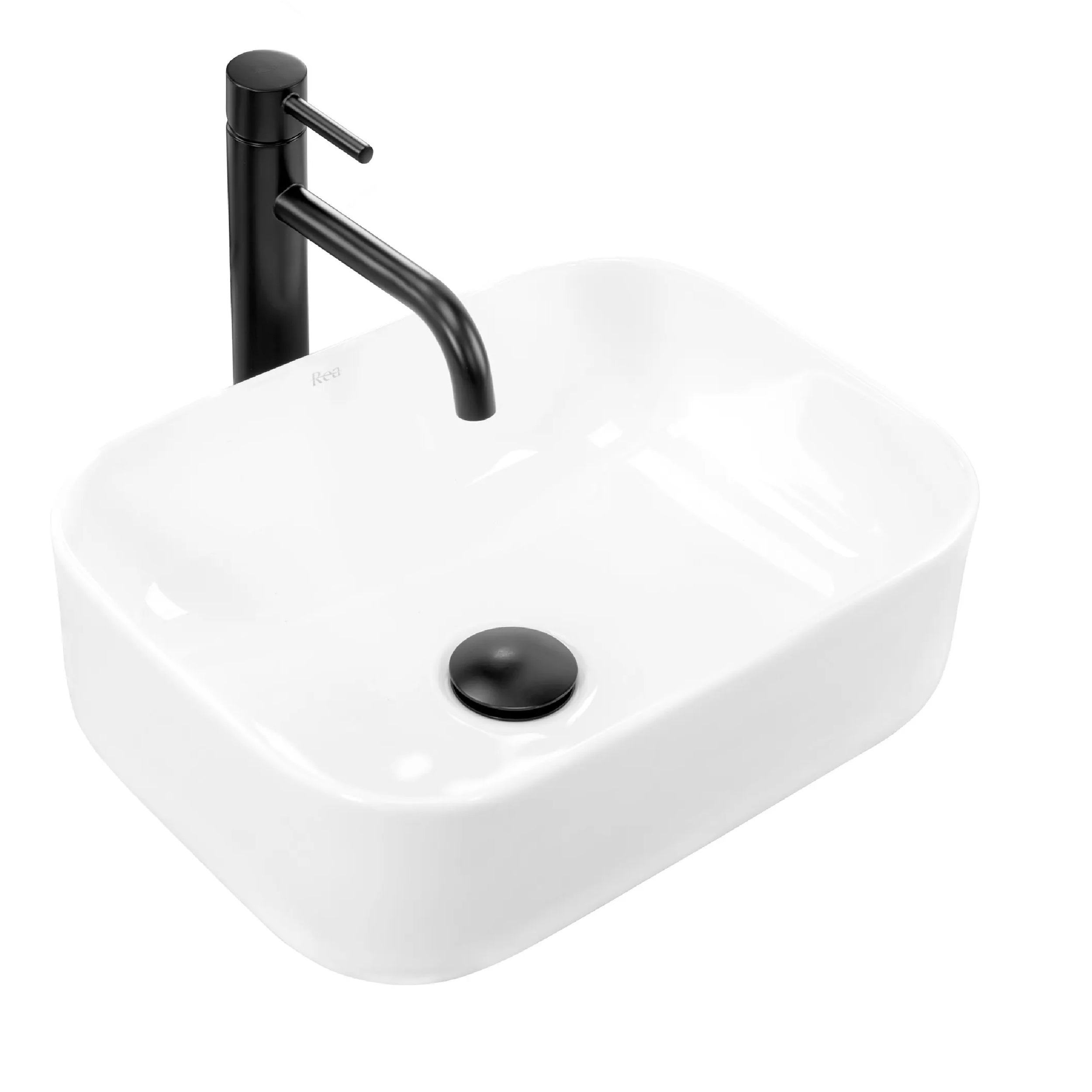 Rea Demi lavabo 40.5x31 cm rectangular sobre encimera blanco REA-U5064
