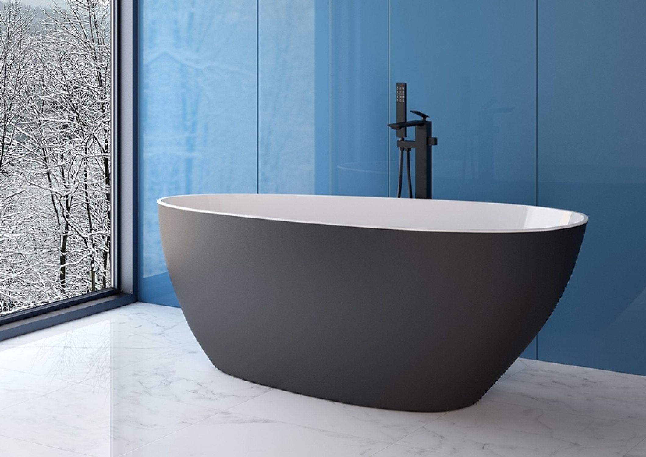 Besco Goya bañera exenta 170x72 cm oval bicolor #WMMC-170GKB