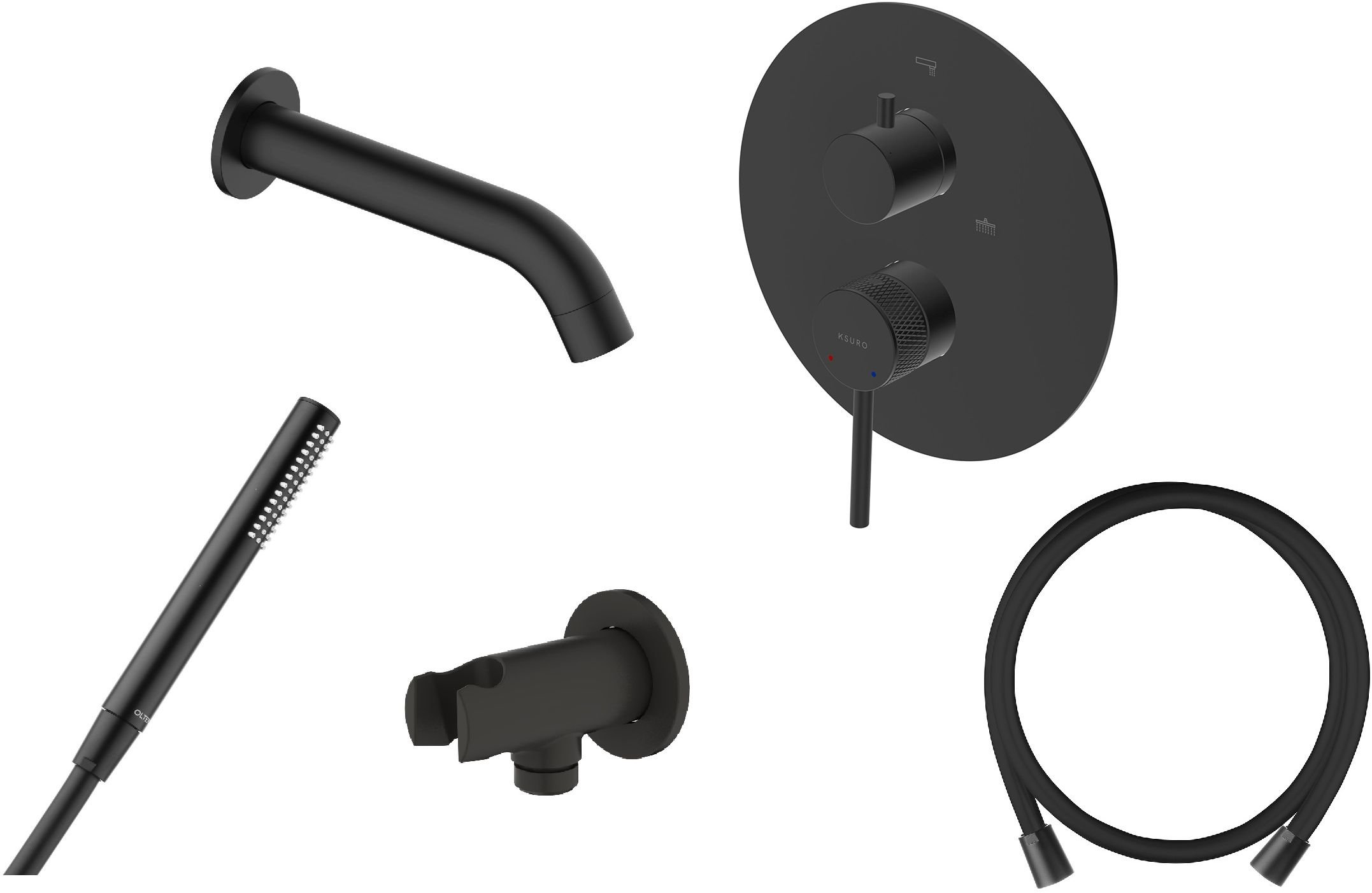 Conjunto grifo de bañera y ducha Ksuro 01 13002030, caño de grifo Oltens Molle 39100300, 39304300, 37102300, 37200300
