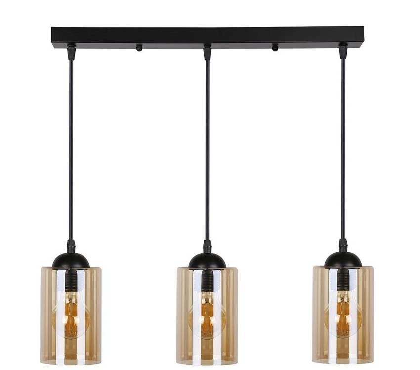 Candellux Bistro lámpara colgante 3x40 W negro-ámbar 33-00545