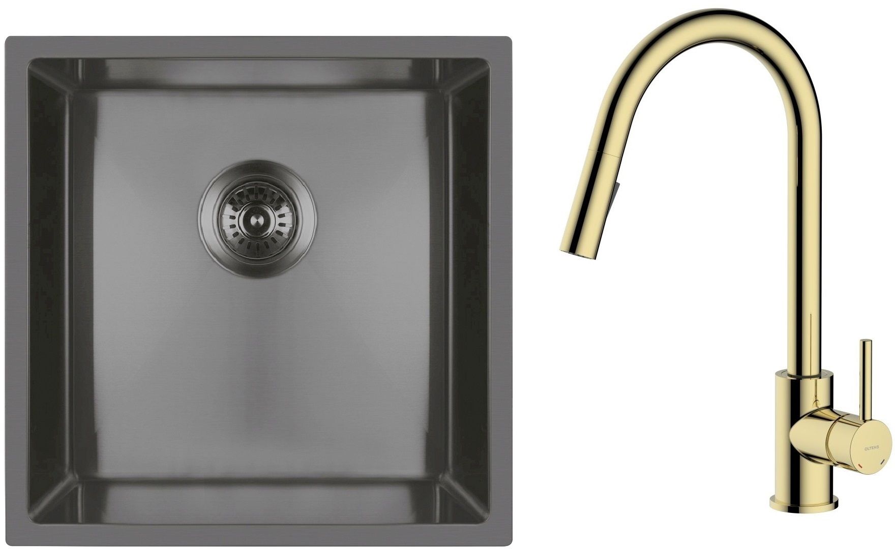 Conjunto fregadero de acero Oltens Stalvask 71100300, grifo de cocina Oltens Litla 35204800