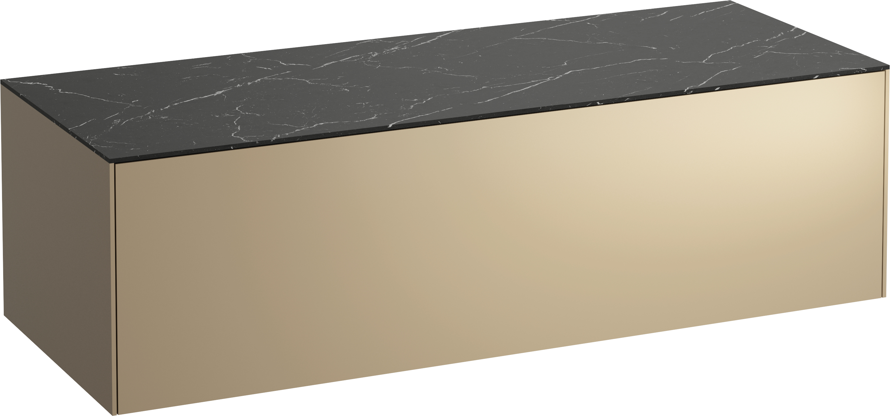 Laufen Sonar armario con encimera 117.5x45.5x34 cm suspendido, para lavabo negro-oro H4054200341401