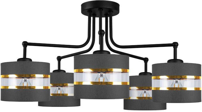 Candellux Andy lámpara de techo 5x40 W negro-oro 35-06158