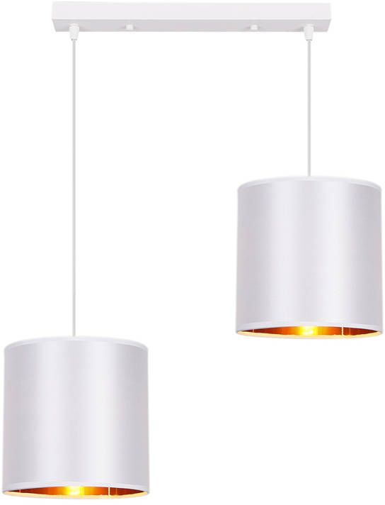 Candellux Atlanta lámpara colgante 2x40 W blanco-oro 32-00644