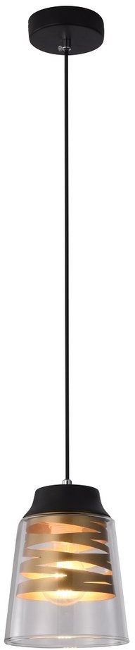 Candellux Fresno lámpara colgante 1x60 W negro-transparente-oro 31-78384
