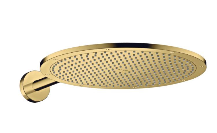 Axor ShowerSolutions brazo de ducha con efecto lluvia 35x35 cm circular oro 26034990