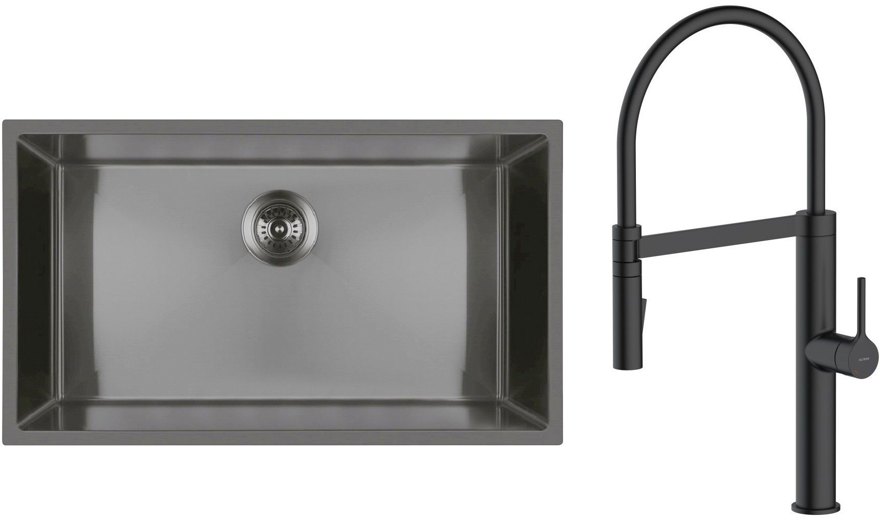 Conjunto fregadero de acero Oltens Stalvask 71102300, grifo de cocina Oltens Borga 35207300