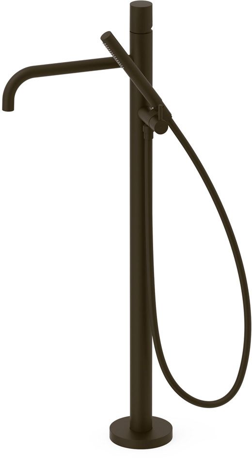 Tres Study Exclusive grifo de bañera y ducha en suelo negro 26247006KMB