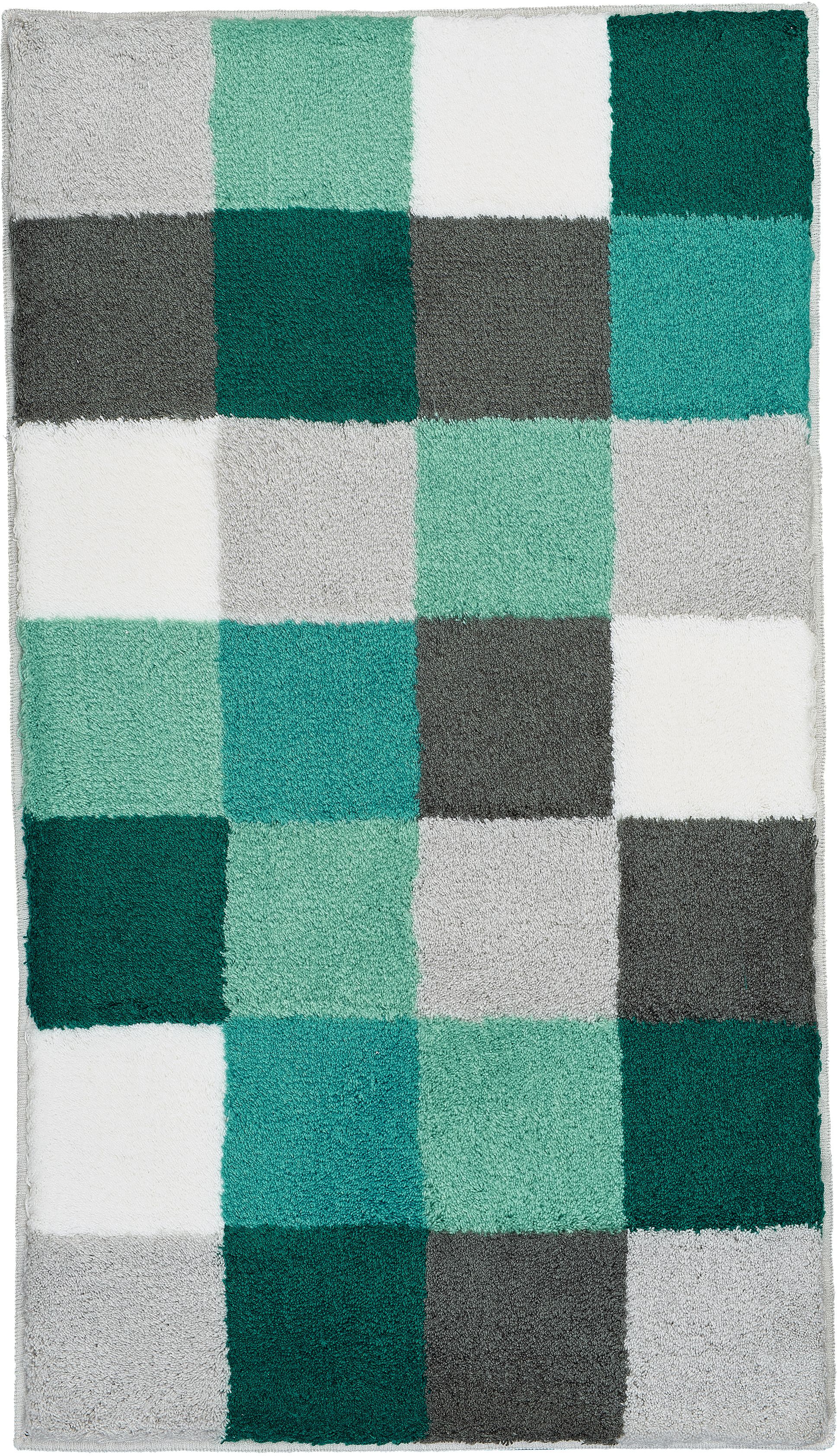 Kleine Wolke Caro alfombrilla para baño 105x60 cm rectangular blanco-gris-negro-verde-mezcla de colores 5426675382