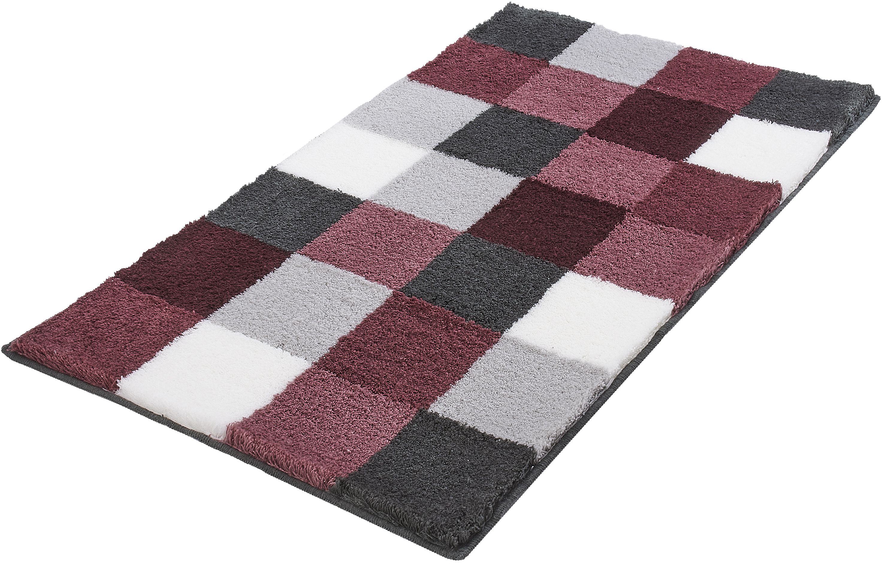 Kleine Wolke Caro alfombrilla para baño 150x85 cm rectangular blanco-gris-negro-mezcla de colores-burdeos 5426407453
