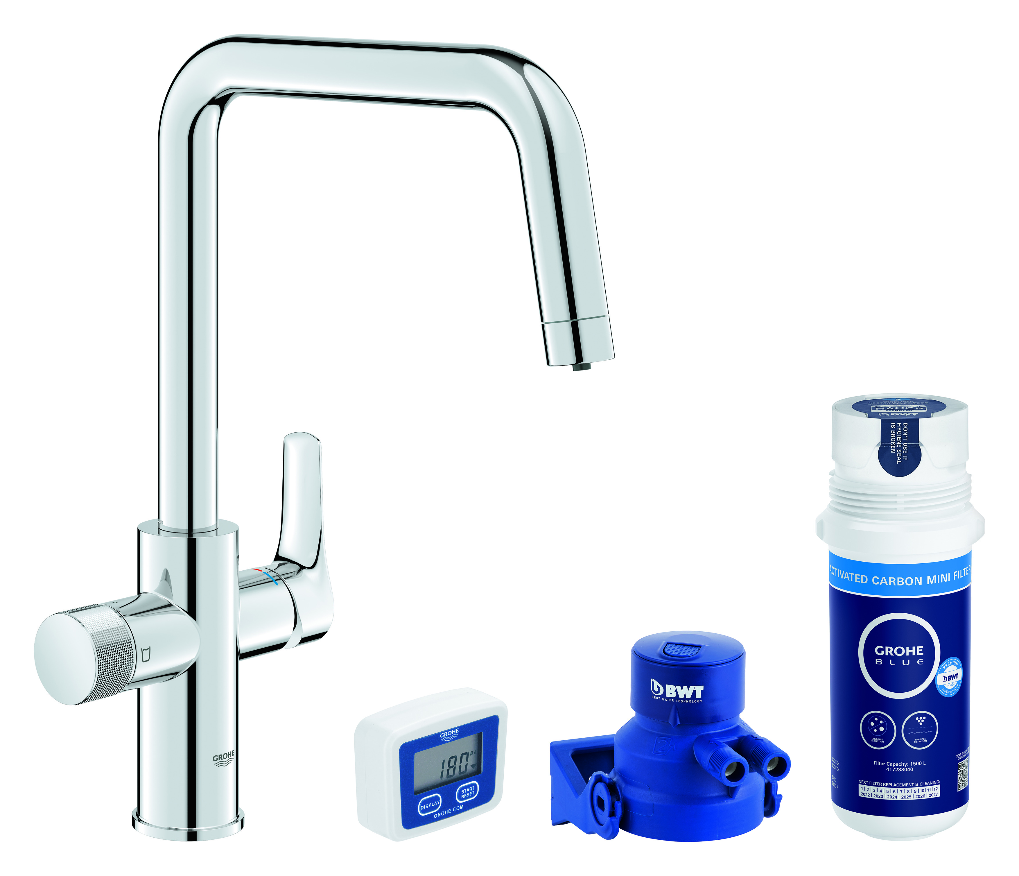 Grohe Blue kit de inicio con grifo de cocina de pie cromo 30596000