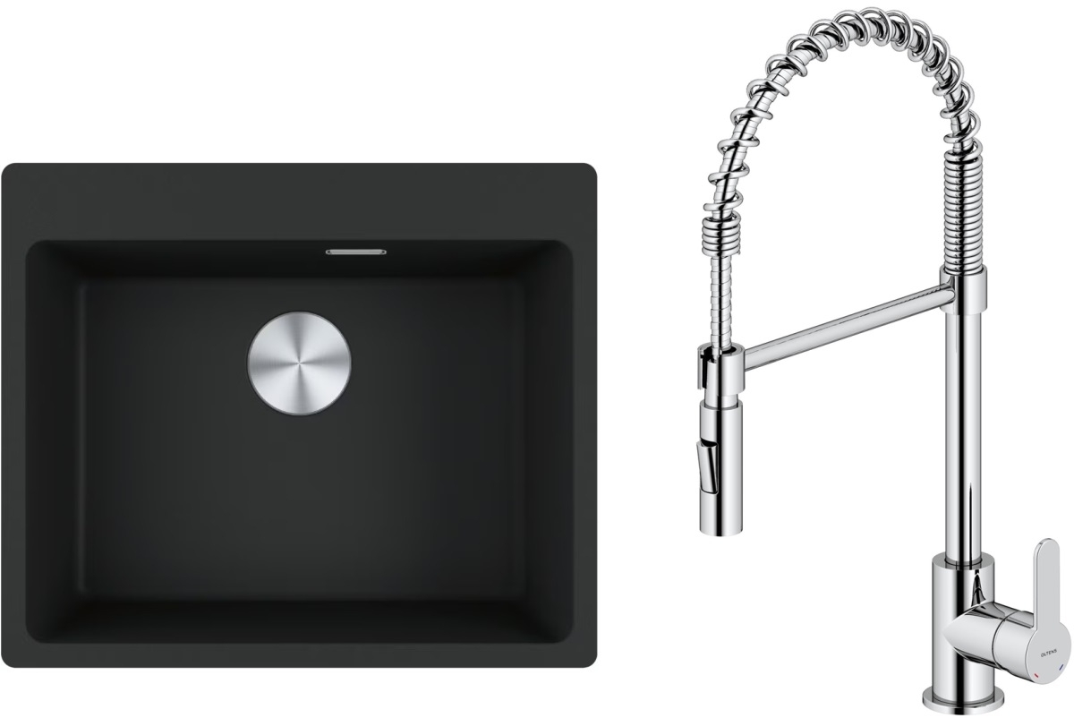 Conjunto fregadero de granito Franke Maris 114.0661.699, grifo de cocina Oltens Duf 35203100