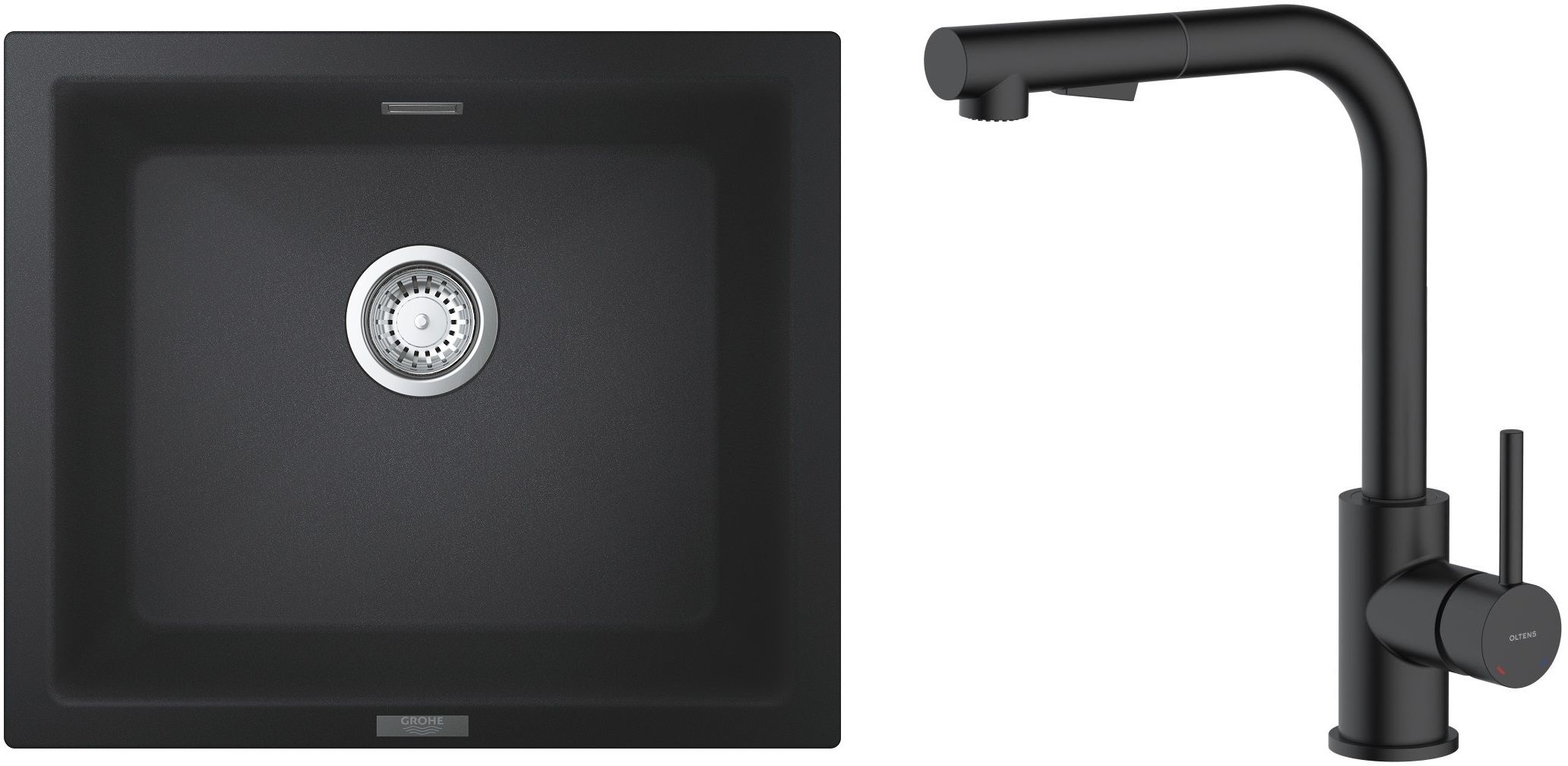 Conjunto fregadero de granito Grohe K700 31654AP0, grifo de cocina Oltens Myvat 35205300