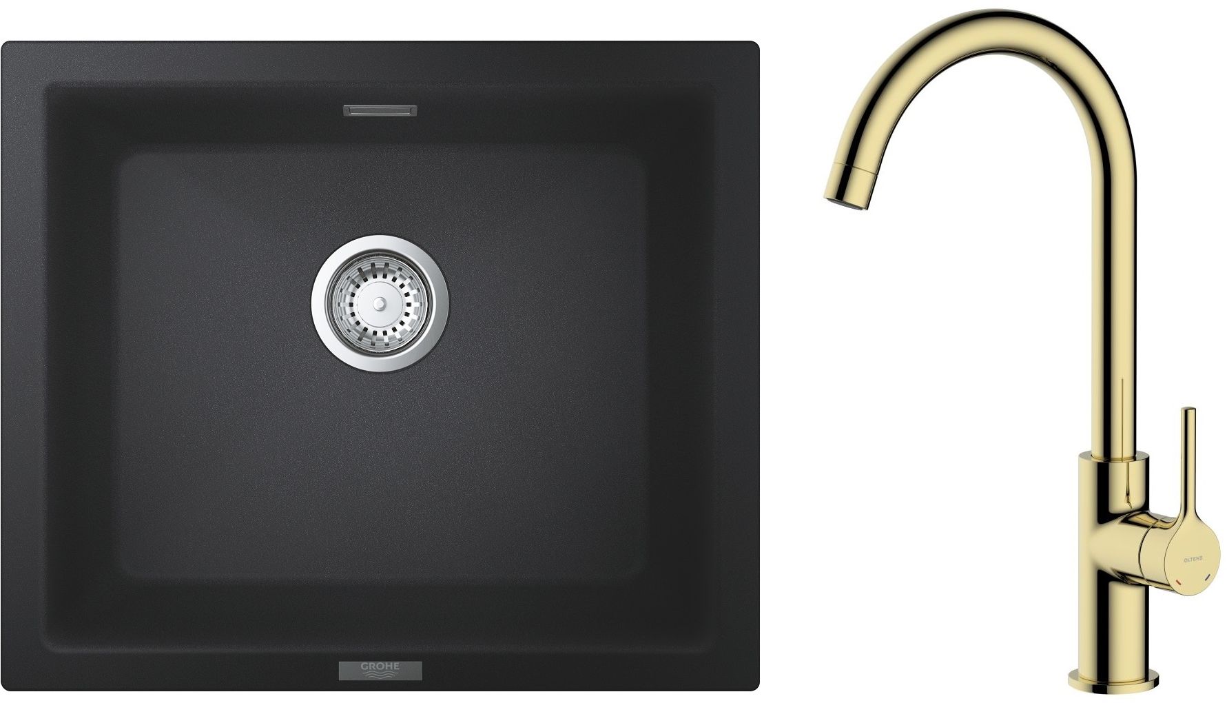 Conjunto fregadero de granito Grohe K700 31654AP0, grifo de cocina Oltens Skafta 35206800