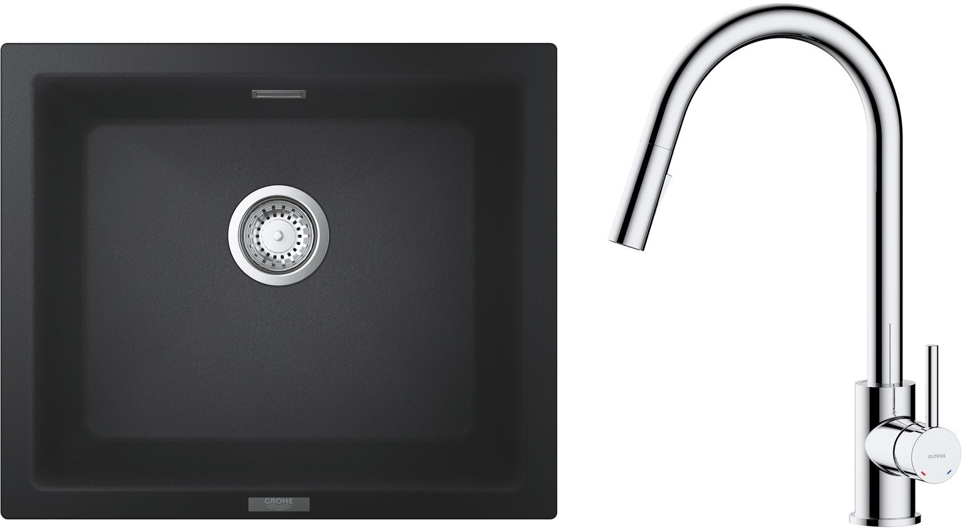 Conjunto fregadero de granito Grohe K700 31654AP0, grifo de cocina Oltens Litla 35204100
