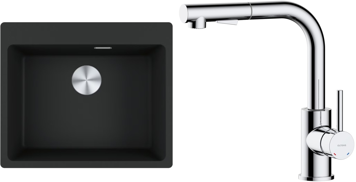 Conjunto fregadero de granito Franke Maris 114.0661.699, grifo de cocina Oltens Myvat 35205100