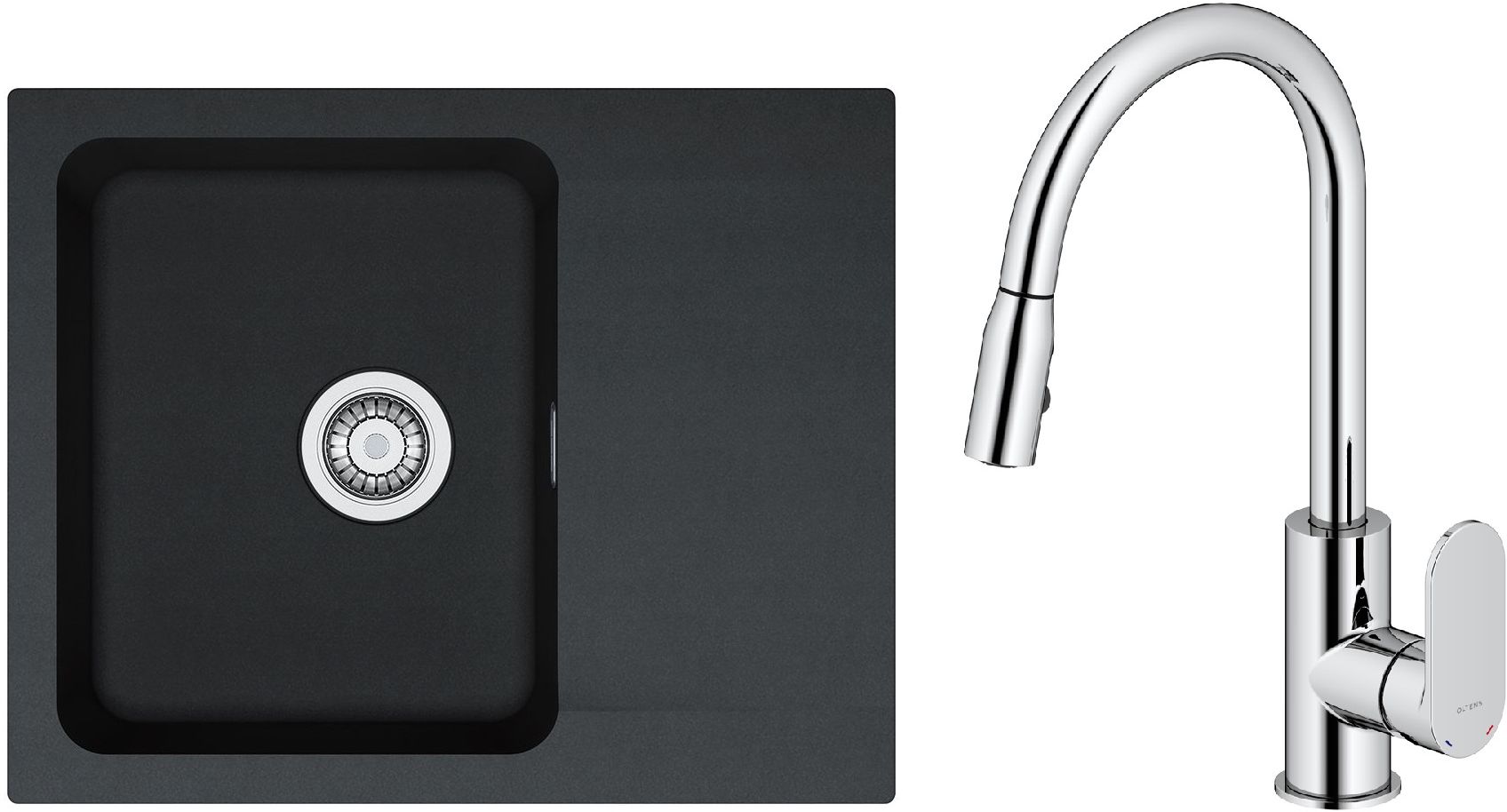 Conjunto grifo de cocina Oltens Lista 35202100, fregadero Tectonite Franke Orion 114.0286.441