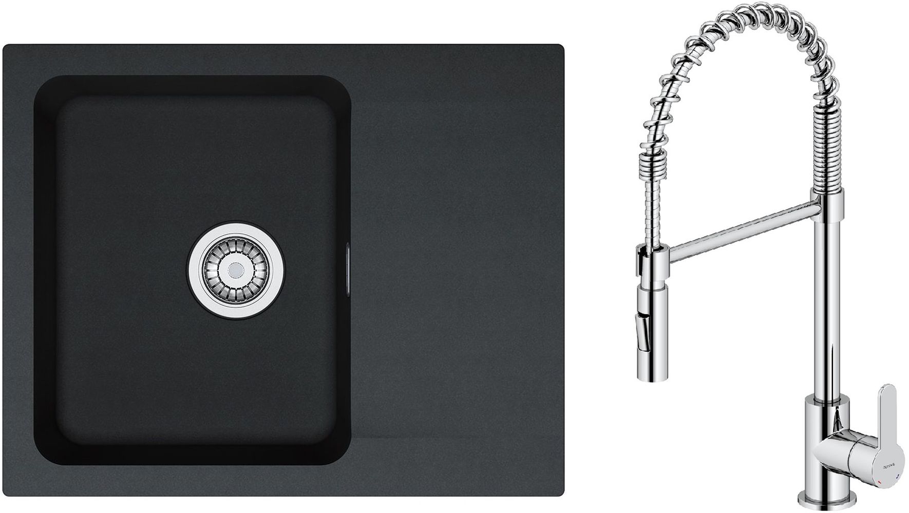 Conjunto grifo de cocina Oltens Duf 35203100, fregadero Tectonite Franke Orion 114.0286.441