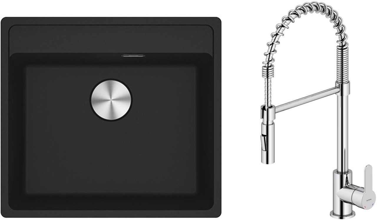 Conjunto fregadero de granito Franke Maris 114.0661.642, grifo de cocina Oltens Duf 35203100