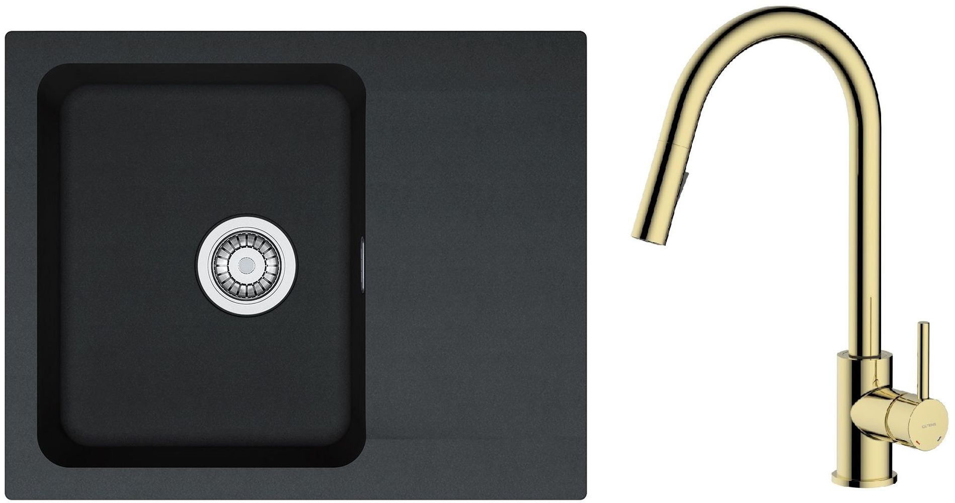Conjunto grifo de cocina Oltens Litla 35204800, fregadero Tectonite Franke Orion 114.0286.441